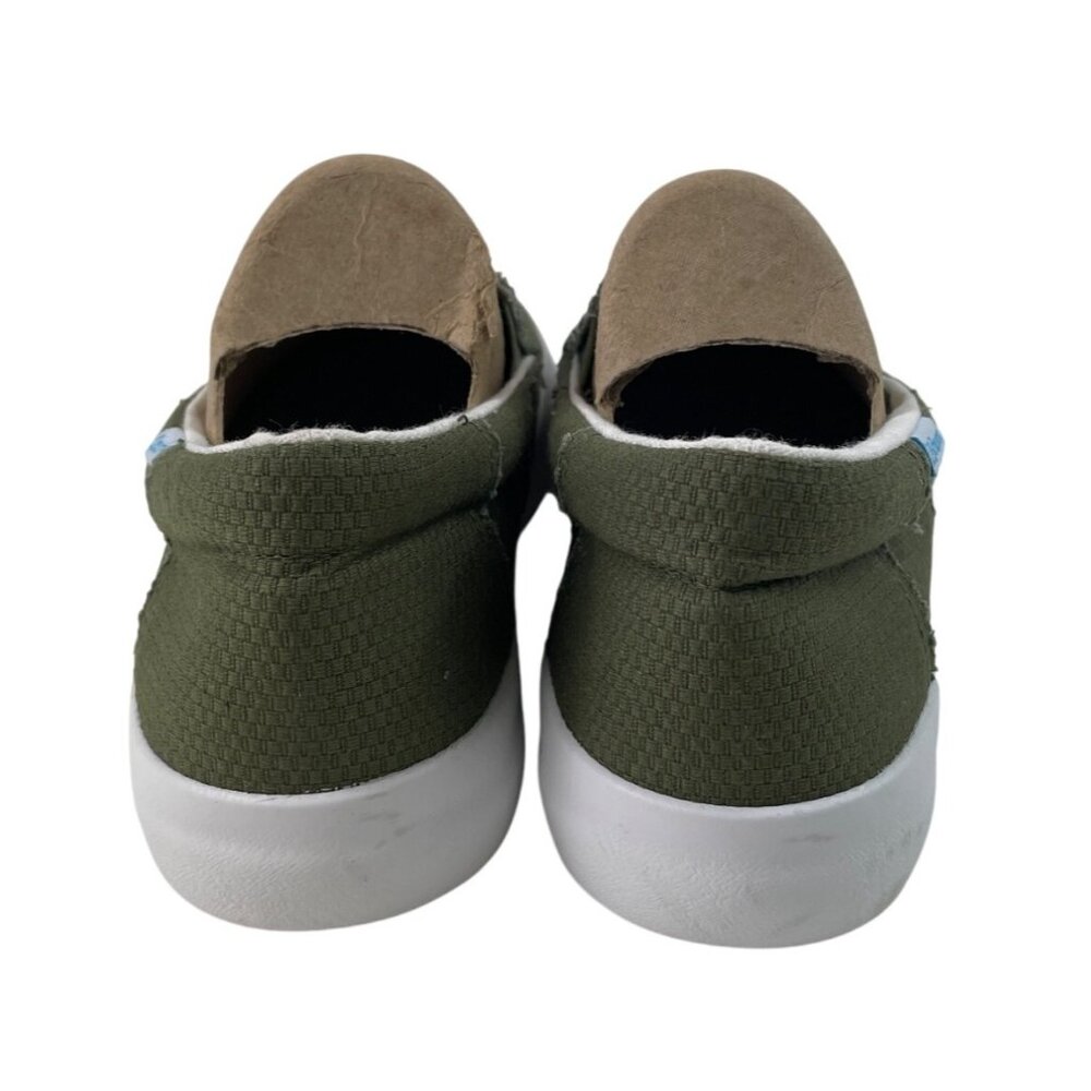 Obtaom Olive Green Slip On Shoes Canvas Sneakers Womens 8 Mens 6.5 - Picture 6 of 10